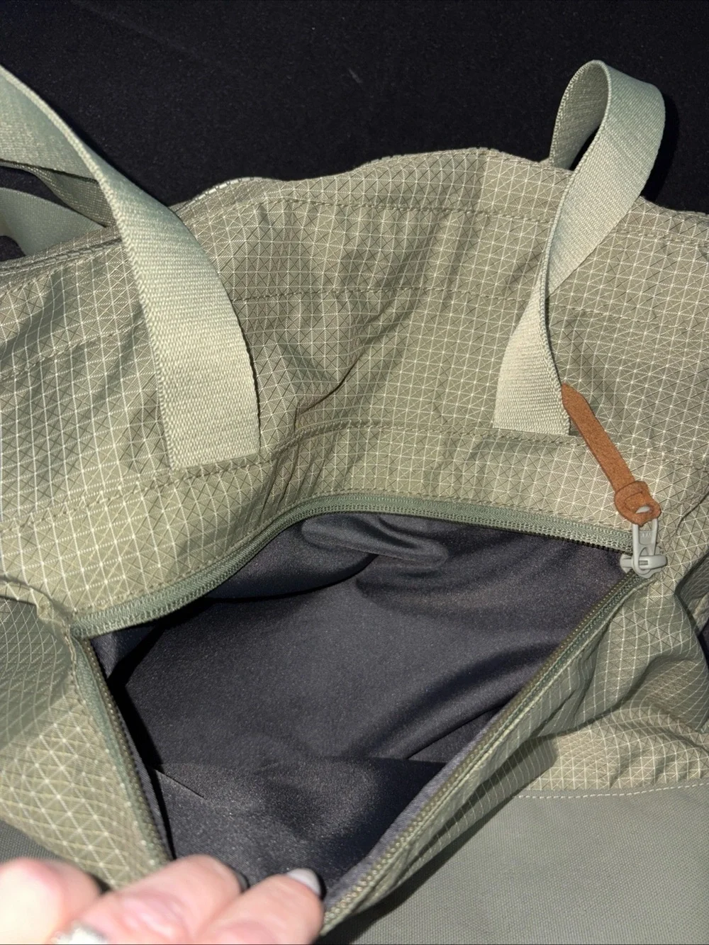 Merrell Women's Sage Green Canvas Tote with Leather Accents